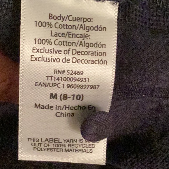 Women's Cotton Navy Blue Lace Top. Size Medium - Picture 10 of 12